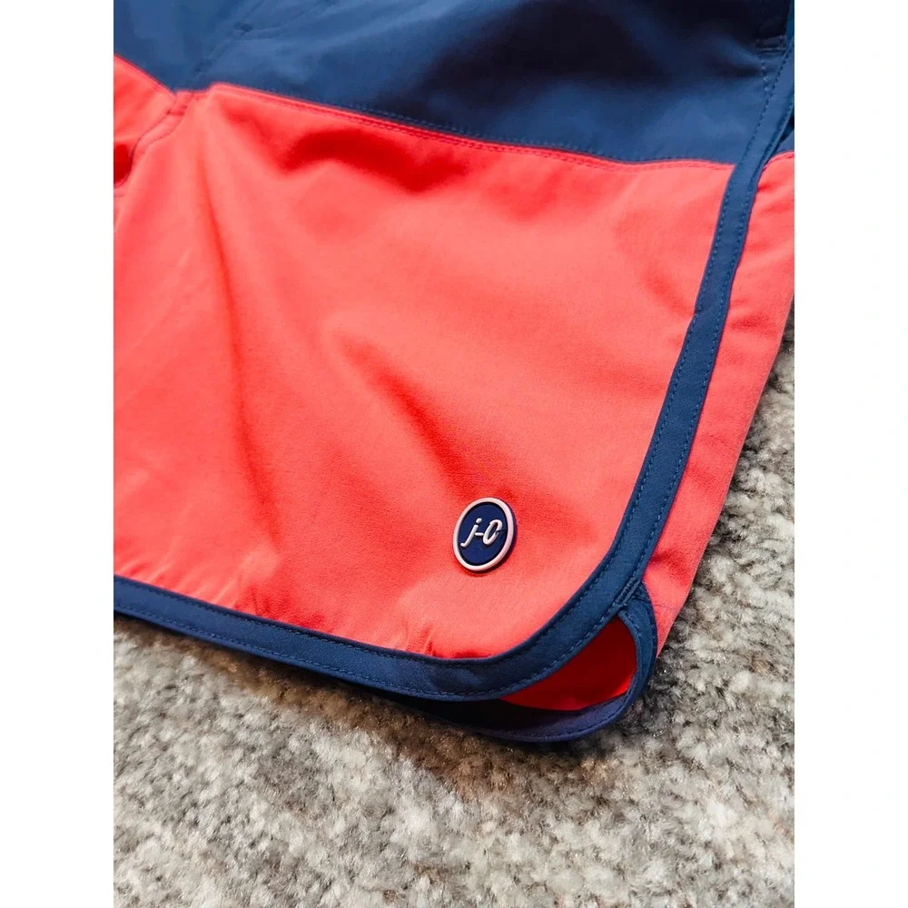 Johnnie-O Swim Trunks Boys Size 10 Blue Coral Colorblock Board Shorts